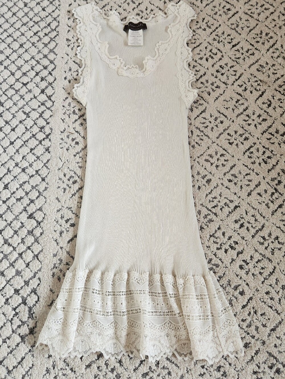 Rosemunde Copenhagen Silk & Cotton Lace Tank Top Cottagecore Soft Girl Large - Picture 2 of 8